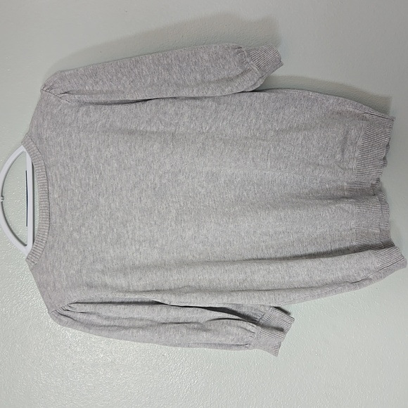 Marled | Gray Puff Sleeve Sweater Top Size Large - Picture 3 of 9